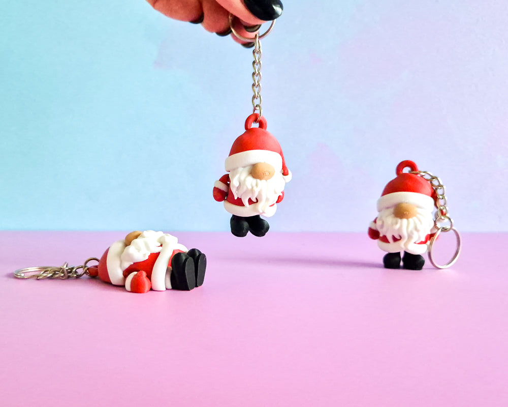 Santa Gnome Keychain