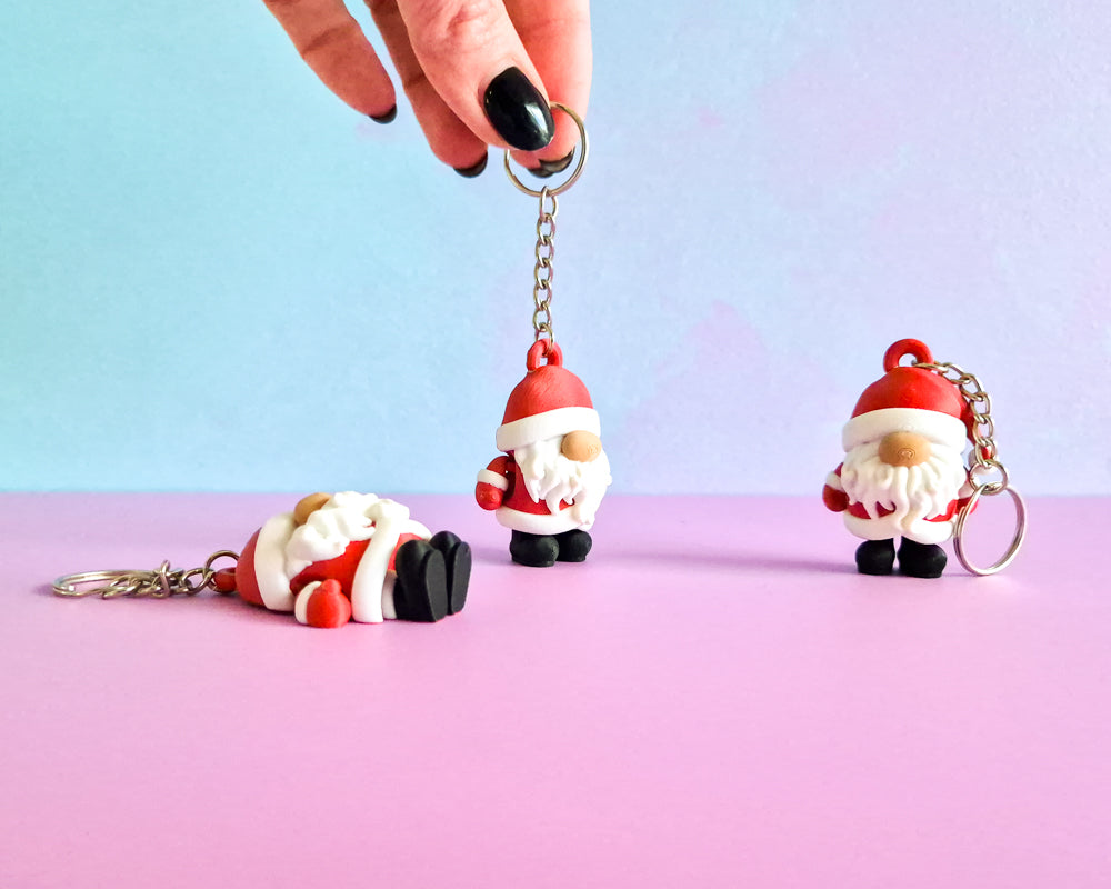 Santa Gnome Keychain