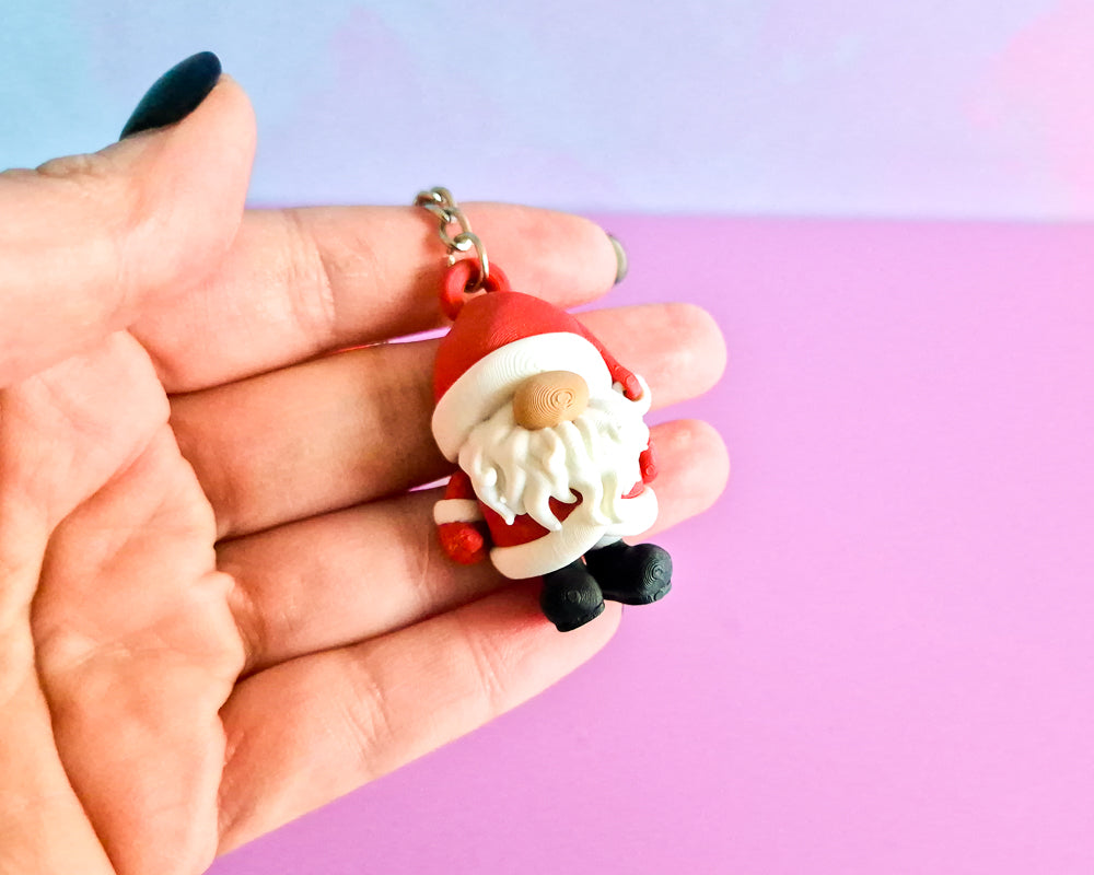 Santa Gnome Keychain