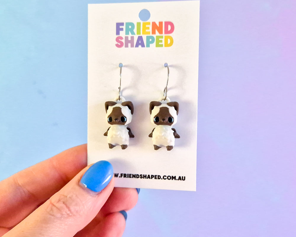 Seal Point Cat Earrings