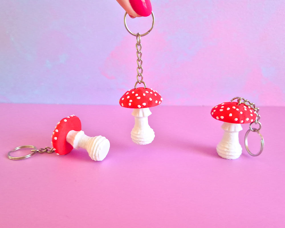 Toadstool Keychain