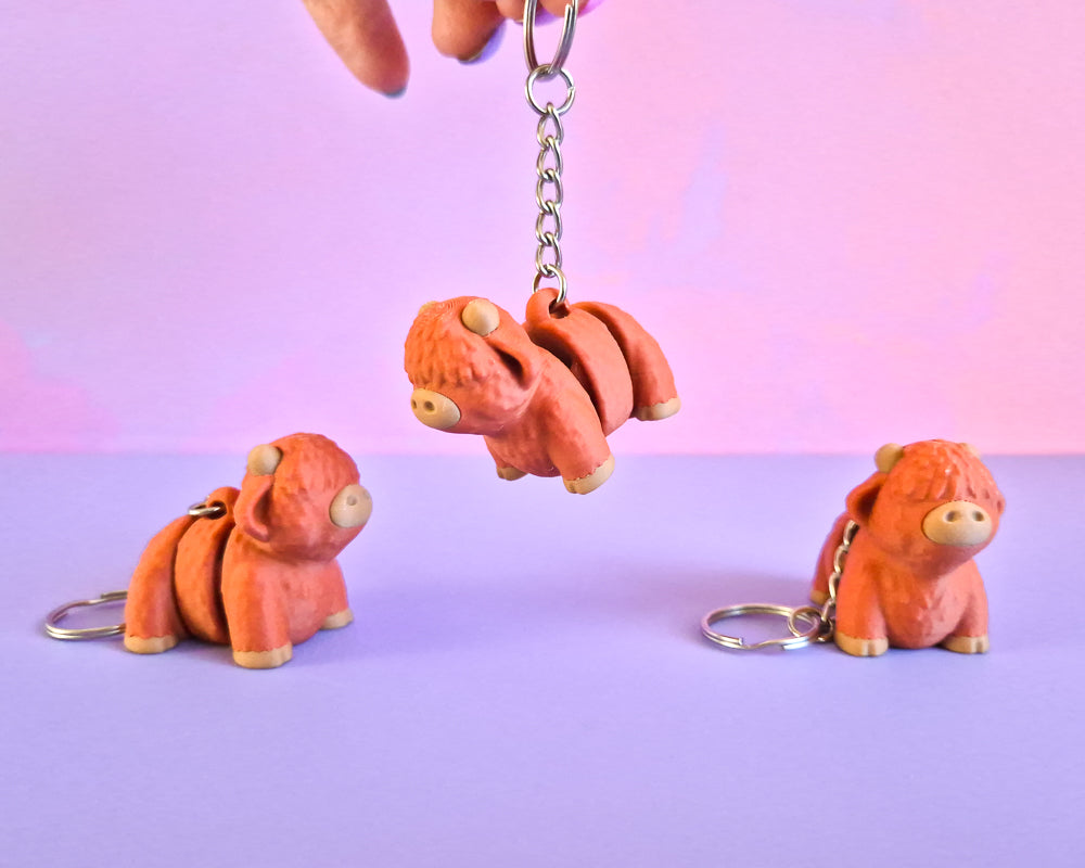 Highland Cow Keychain