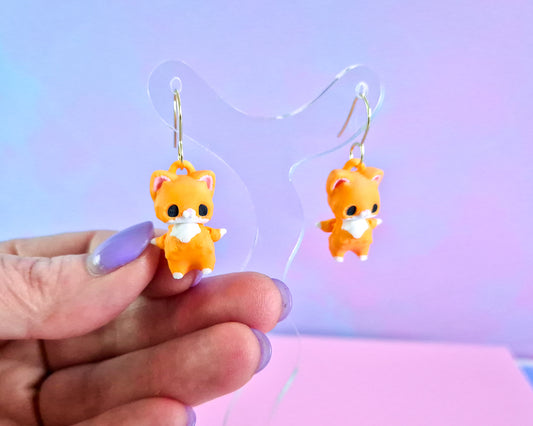 Ginger Cat Earrings