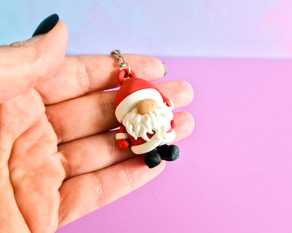 Santa Gnome Keychain