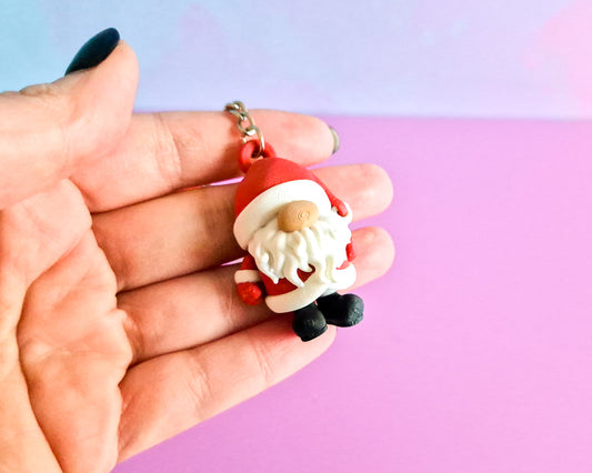 Santa Gnome Keychain