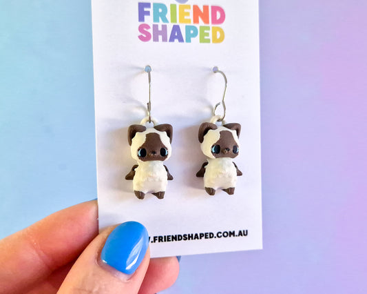 Seal Point Cat Earrings