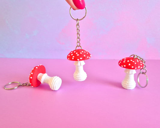 Toadstool Keychain