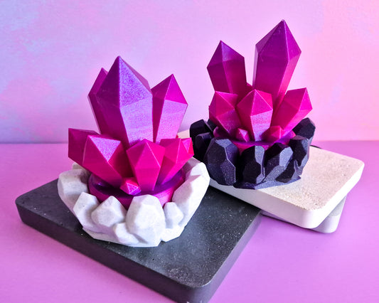 Magenta Purple Crystal Lamp