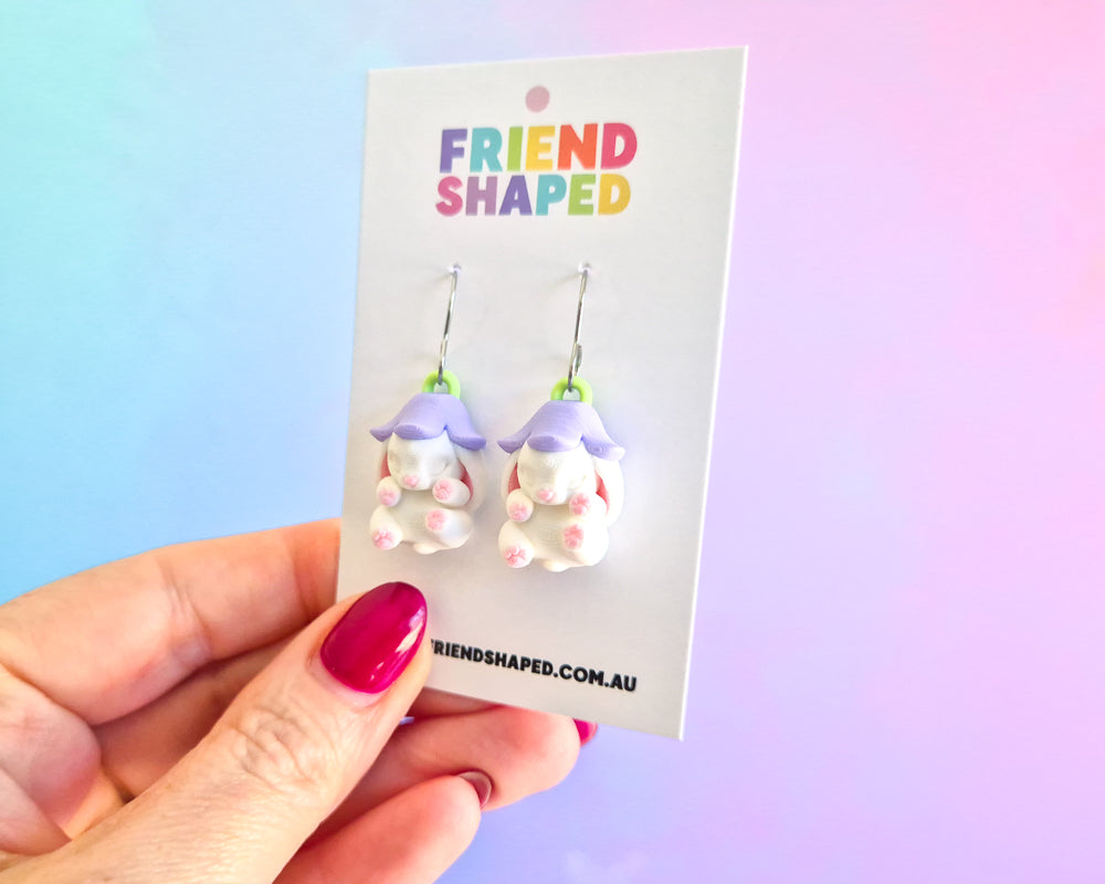 Sleep Bunny Earrings [White]