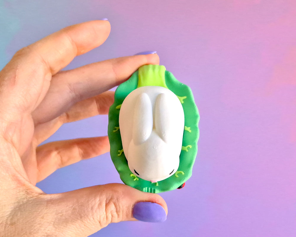 Bunny on a Leaf Clicker [White]