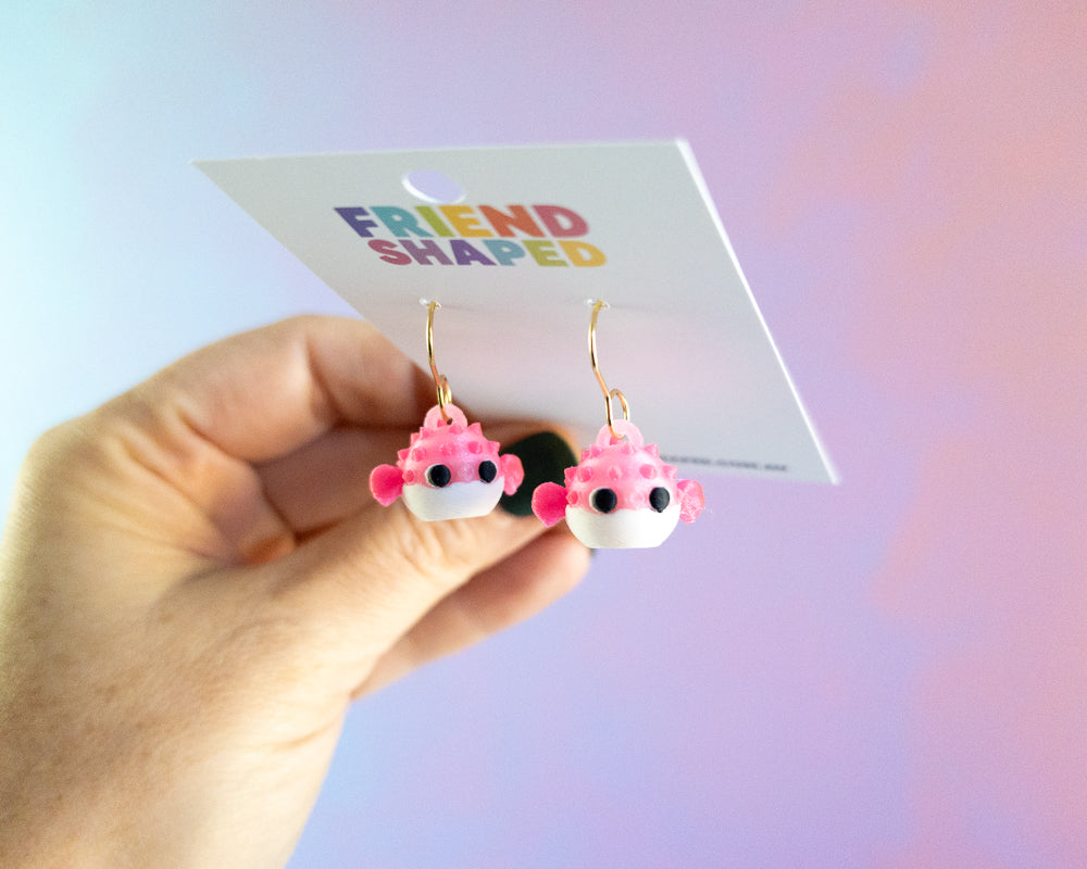Pufferfish Earrings [Pink]