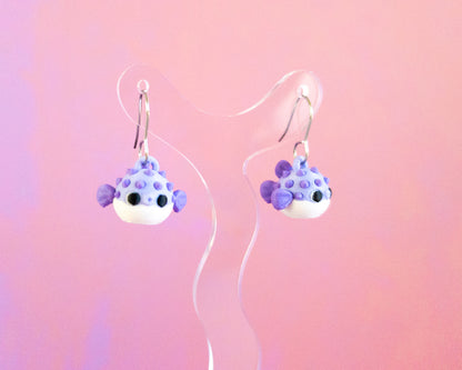 Pufferfish Earrings [Purple]