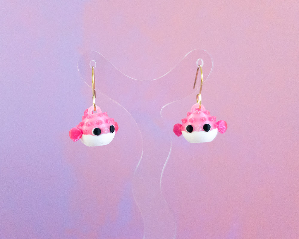 Pufferfish Earrings [Pink]