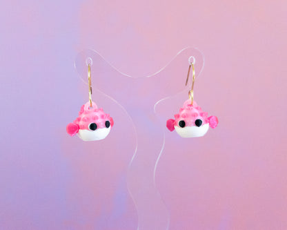 Pufferfish Earrings [Pink]