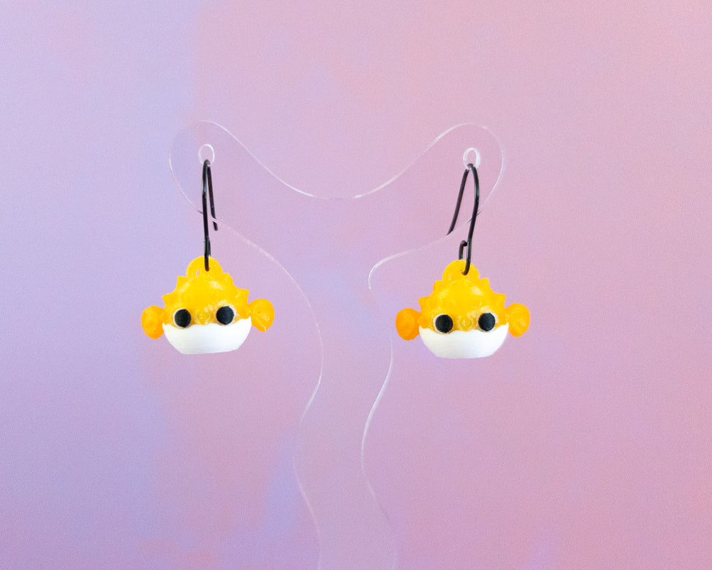 Pufferfish Earrings [Yellow]