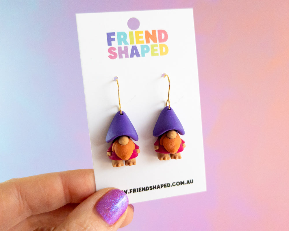 Gnome Earrings [Plum]