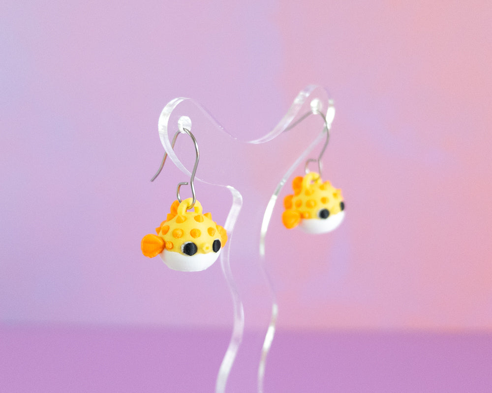 Pufferfish Earrings [Yellow]