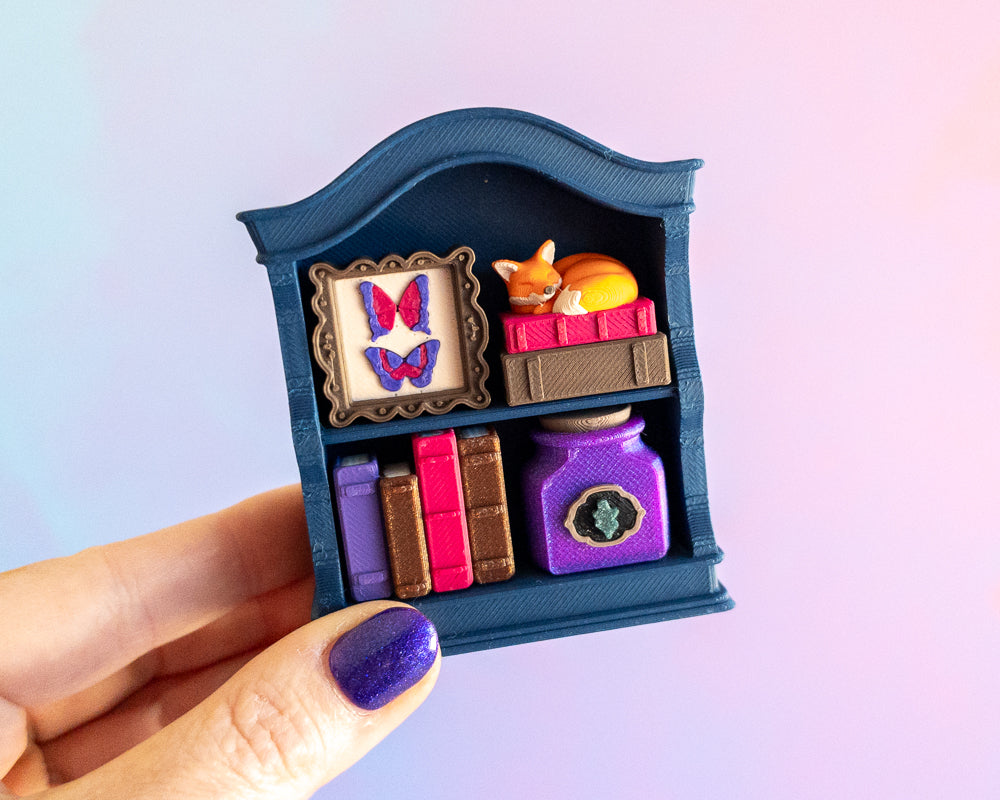 Mini Bookshelf Clicker [Cottage Navy]