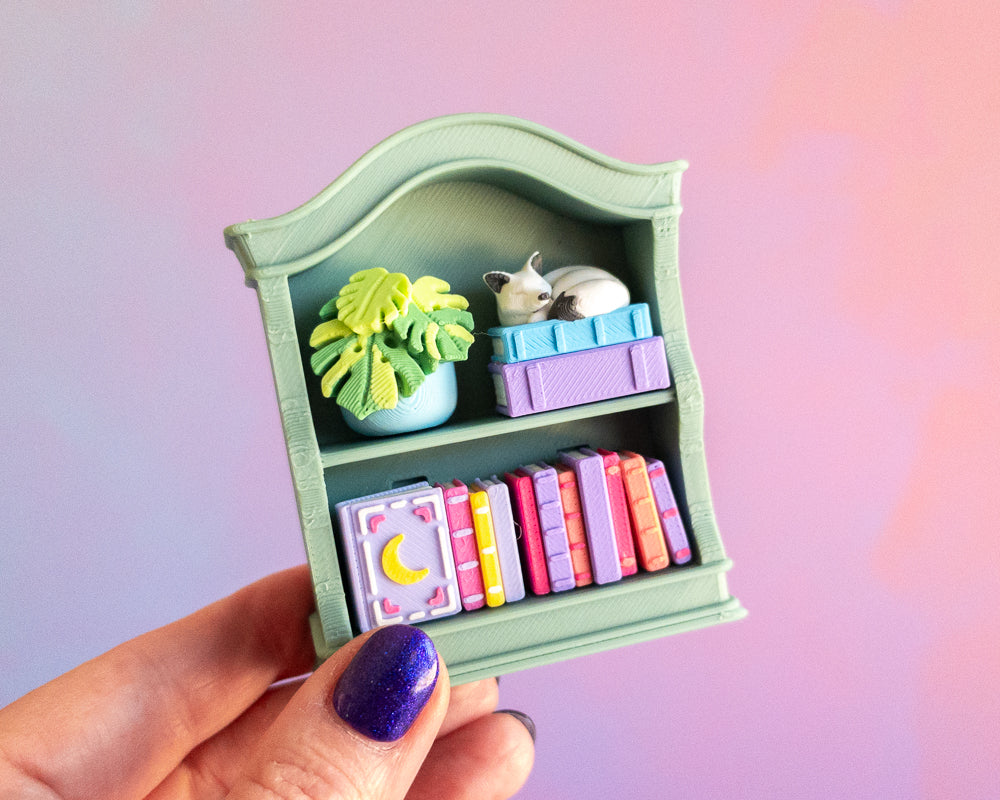 Mini Bookshelf Clicker [Cottage Sage]