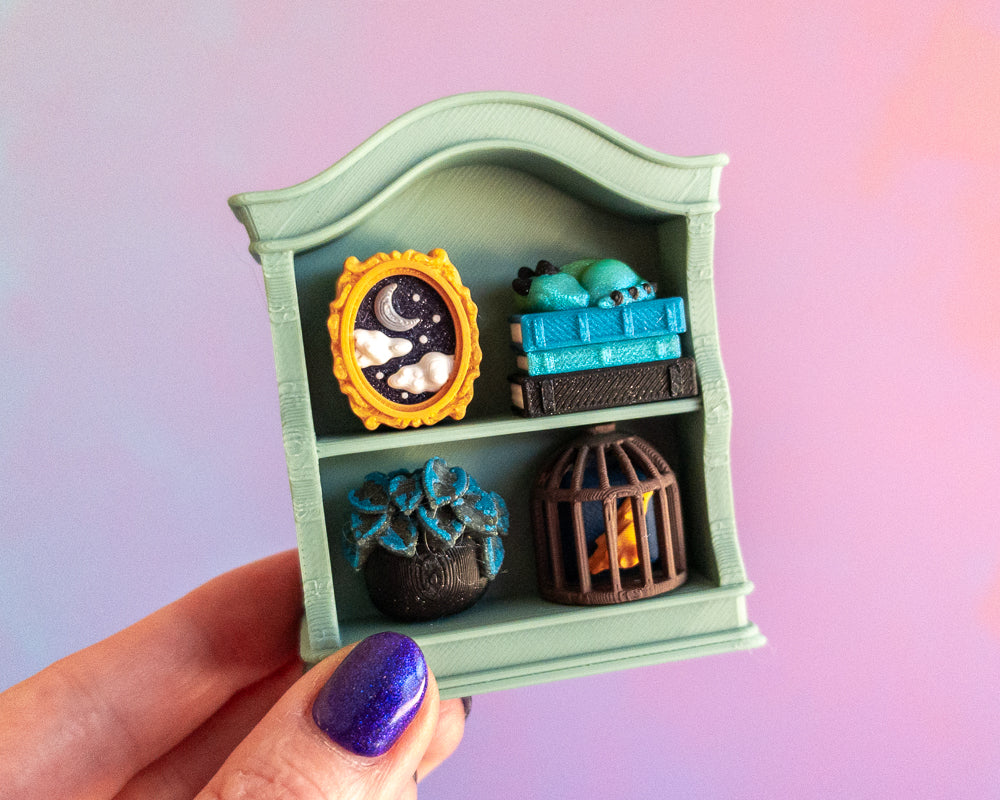 Mini Bookshelf Clicker [Cottage Sage]